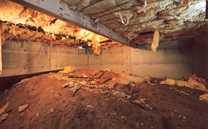 Crawl Space Moisture Barrier before in San Antonio