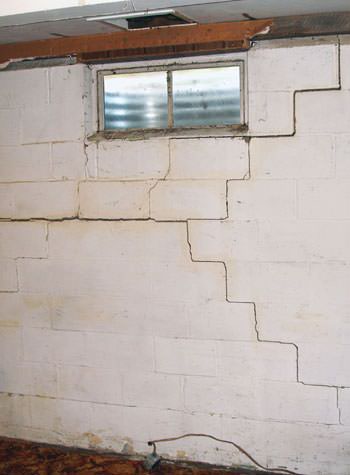 severe bowing and buckling of foundation walls in Kerrville