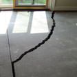 a huge crack in a concrete slab floor in Laredo