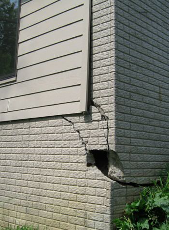 severe cracking of structural walls in Beeville