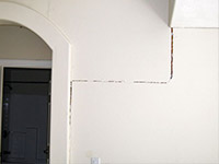 Drywall cracking due to foundation settlement in Canyon Lake