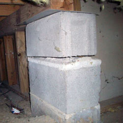Collapsing crawl space support pillars Devine