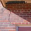A long foundation crack that begins at a doorway of a Cuero home.