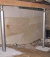 A system of crawl space support posts adding structural support to a crawl space in Cibolo